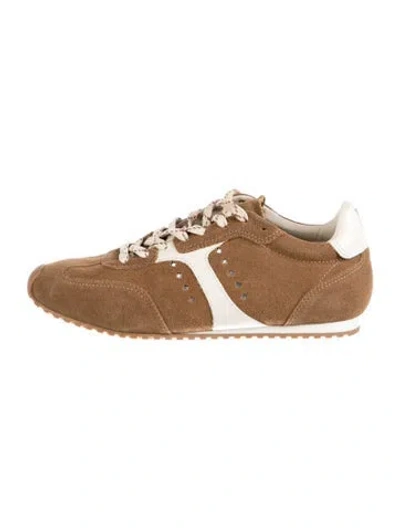 Pre-owned Larroude Suede Sneakers In Neutral