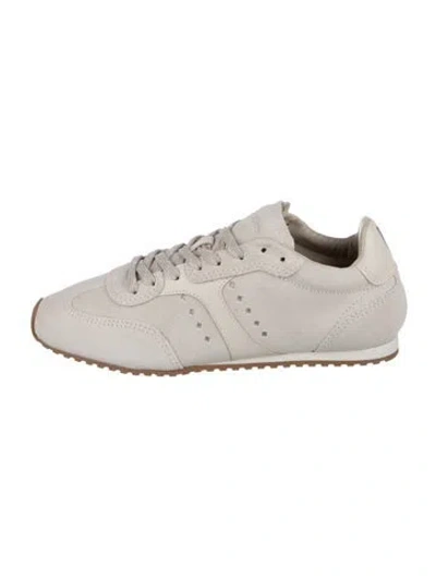Pre-owned Larroude Suede Sneakers In Neutral