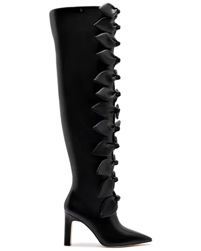 Larroude Larroudé Tie Leather Boot In Black