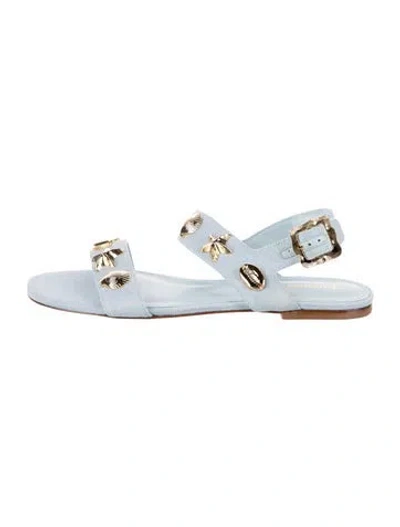 Pre-owned Larroude T-strap Sandals In Blue