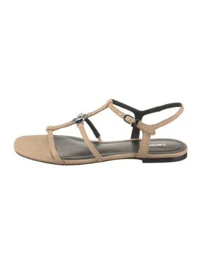 Pre-owned Larroude T-strap Sandals In Neutral