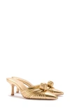 Larroude Larroudé Valerie Pointed Toe Mule In Gold