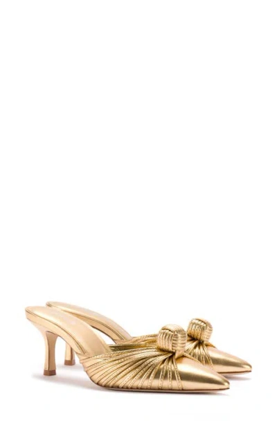 Larroude Larroudé Valerie Pointed Toe Mule In Gold