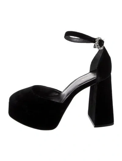 Pre-owned Larroude Velvet D'orsay Pumps In Black