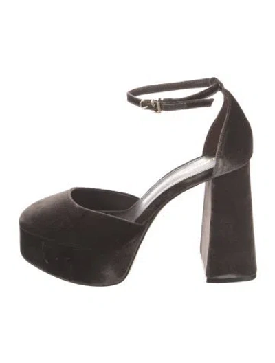 Pre-owned Larroude Velvet D'orsay Pumps In Brown