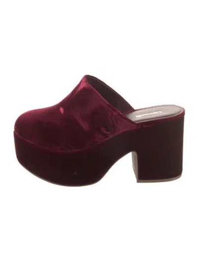 Pre-owned Larroude Velvet Mules In Burgundy