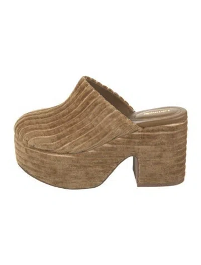 Pre-owned Larroude Velvet Mules In Neutrals