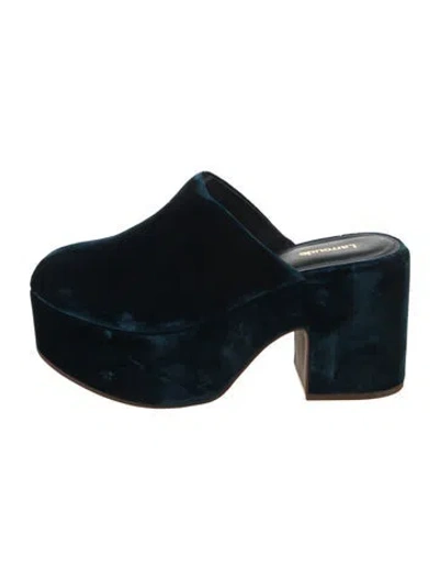 Pre-owned Larroude Velvet Oxfords In Blue