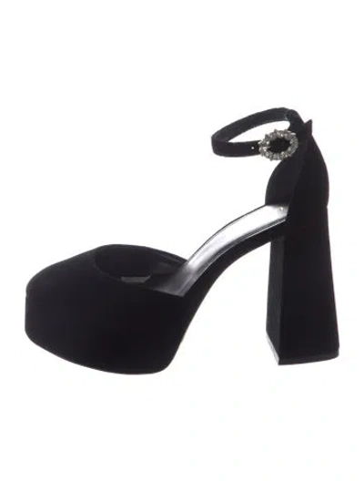 Pre-owned Larroude Velvet Pumps W/ Tags In Black