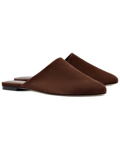 Larroude Larroudé Venice Leather Flat With Pouch In Brown