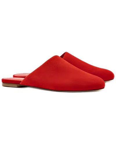 Larroude Larroudé Venice Leather Flat With Pouch In Red