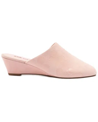 Larroude Larroudé Venice Leather Wedge In Pink