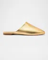 Larroude Venice Metallic Ballerina Mules In Metallic Gold