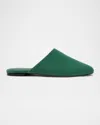 Larroude Venice Suede Ballerina Mules In Emerald