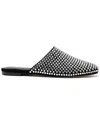 Larroude Venice Suede Flat Mule In Black