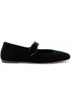 Larroude Verona Suede Mary Jane Ballerina Flats In Black
