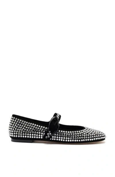Larroude Larroudé Verona Ballet Flat In Black/crystal
