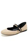 Larroude Verona Ballet Flats Beige/black In Beige/black