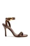 Larroude Verona Sandal In Burnt Umber Leather In Burnt Umber