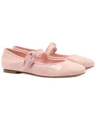 Larroude Larroudé Verona Suede Flat In Pink