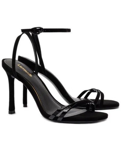 Larroude Vesper Suede Sandal In Black