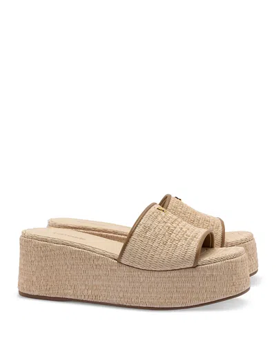 Larroude Women's Alex Woven Espadrille Platform Sandals In Brown
