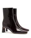 Larroude Alexis Leather Bootie In Dark