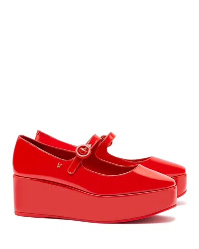 Larroude Women's Blair Flatform Pumps In Red
