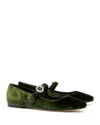 Larroude Blair Velvet Mary Jane Ballerina Flats In Bosco