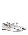 Larroude Blair Ballet Flats In Silver Leather