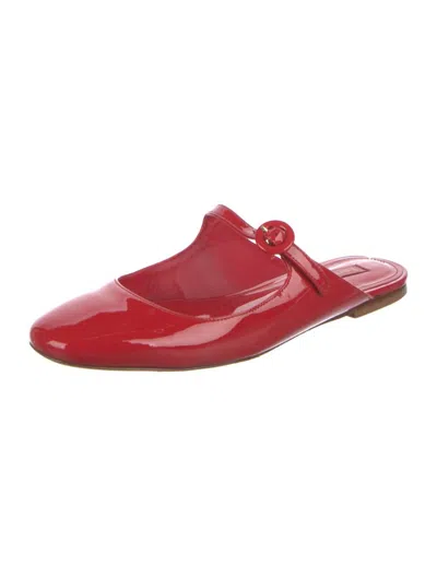 Larroude Women's Blair Patent Leather Mule Flats In Red