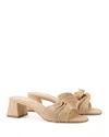 Larroude Brigite Ruffle Raffia Sandal In Beige