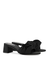 Larroude Women's Brigitte Ruffle Slip On High Heel Sandals In Black