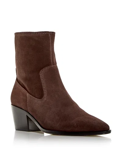 Larroude Women's Dean Block Heel Booties In Brown