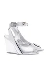 Larroude Deena By Larroudé Wedge Sandal In Silver