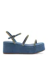 Larroude Women's Gio Milanina Platform Sandals In Blue