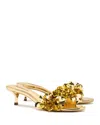 Larroude Greta Disco Metallic Confetti Slide Sandals In Gold