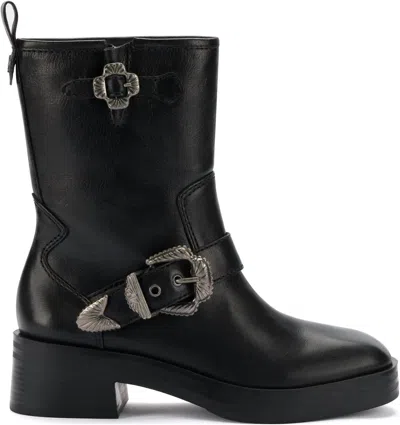 Larroude Women's Hardy Moto Leather Boots In Black