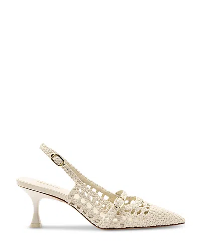 Larroude Women's Ines Macrame Pointed Pumps