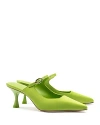 Larroude Women's Ines Pointed Toe Mules In Green