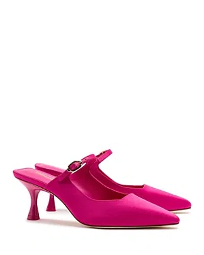 Larroude Women's Ines Pointed Toe Mules In Magenta