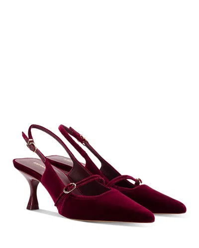 Larroude Women's Ines Pointed Toe Slingback Pumps In Wine