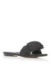 Larroude Women's Ivy Ruffle Slide Sandals In Black
