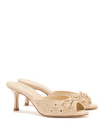 Larroude Women's Jasmine 65mm Raffia & Leather Mules In Beige