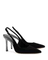 Larroude Kaitlan Crystal Pumps Black In Black