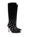Larroude Women's Kate Studded Boots In Black