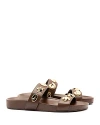 Larroude Madison Slide Sandals In Brown