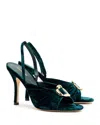Larroude Women's Mayfair Slingback Sandals In Jungle