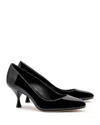 Larroude Michelle Leather Low-heel Pumps In Black