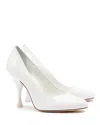 Larroude Michelle Patent Leather Stiletto Pumps In White
